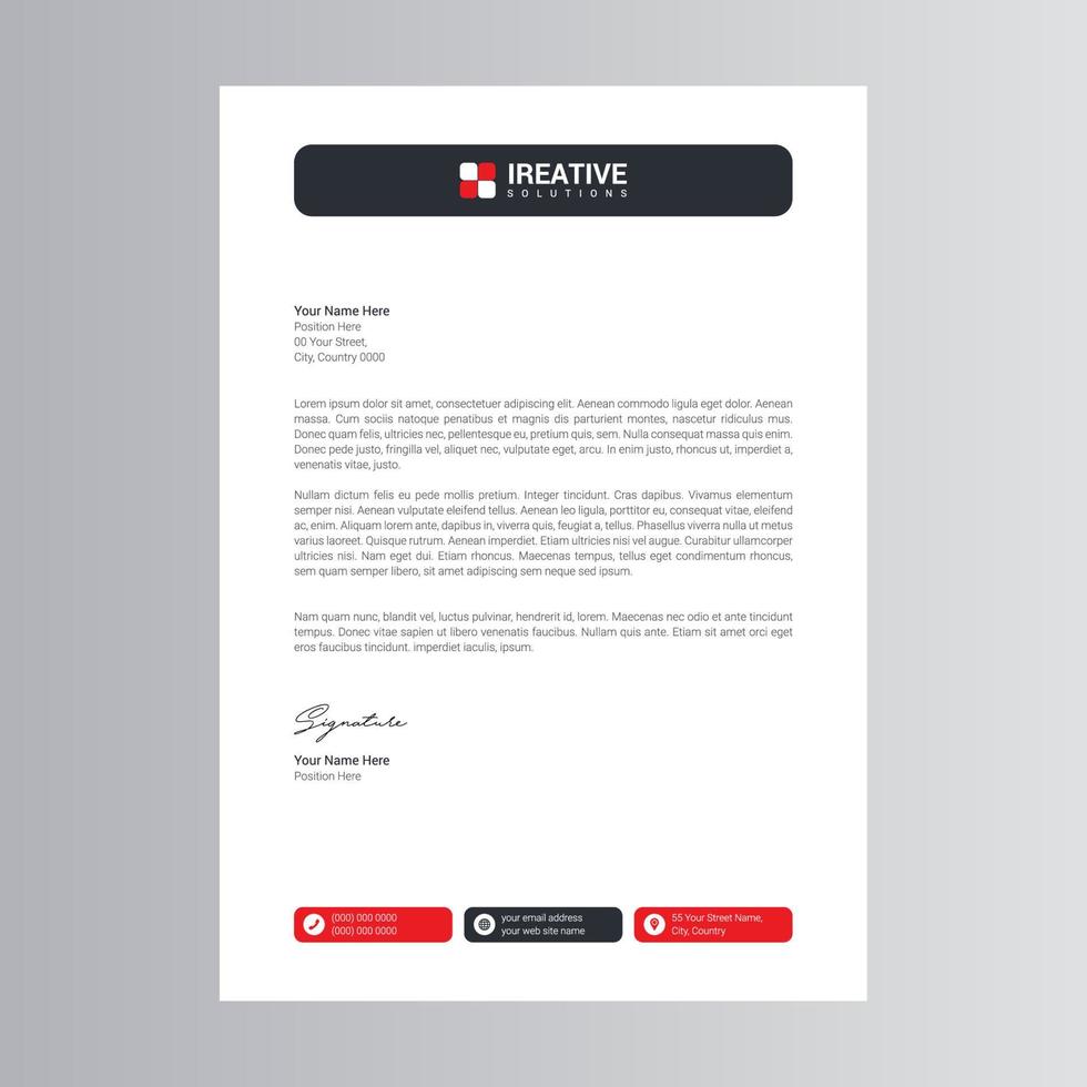 Clean and Modern Letterhead Template vector