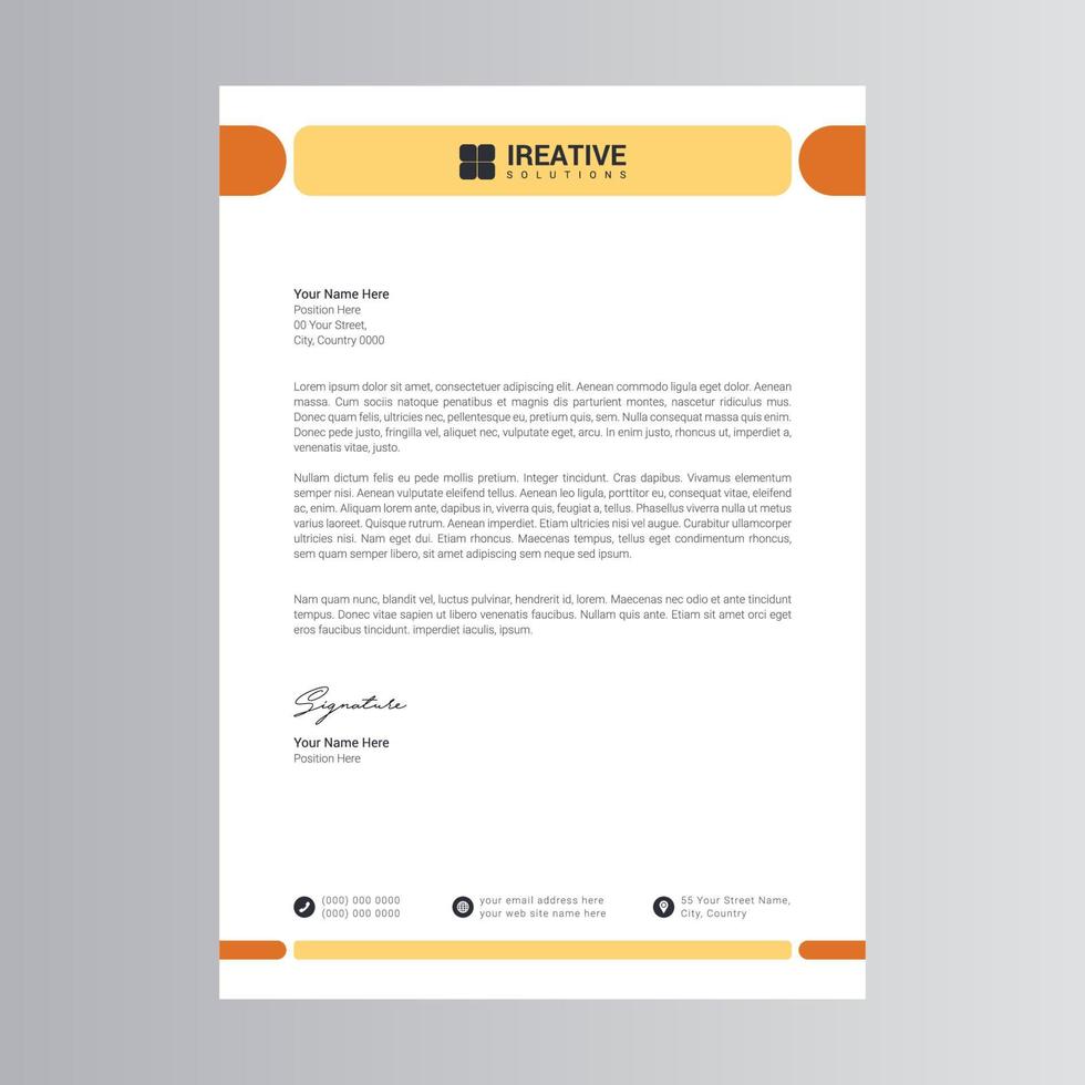 Clean and Modern Letterhead Template vector