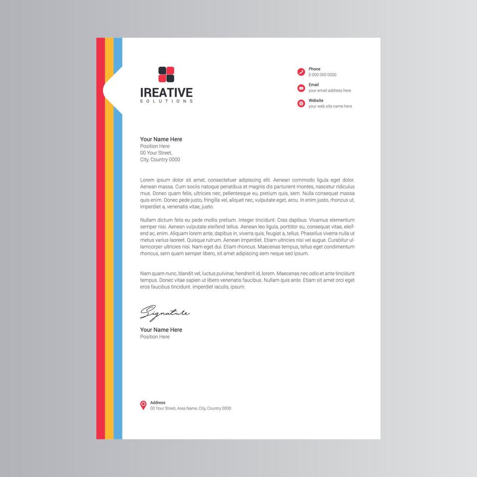 Clean and Modern Letterhead Template vector