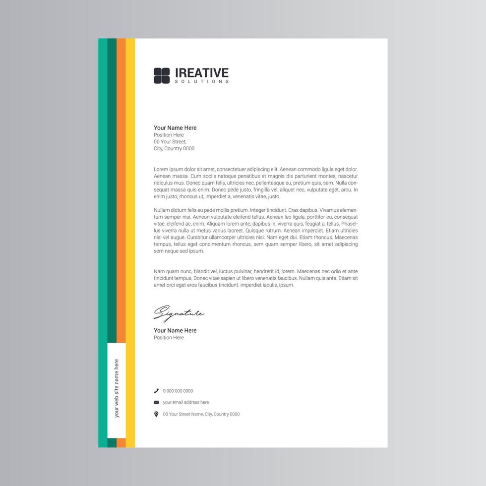 Clean and Modern Letterhead Template vector