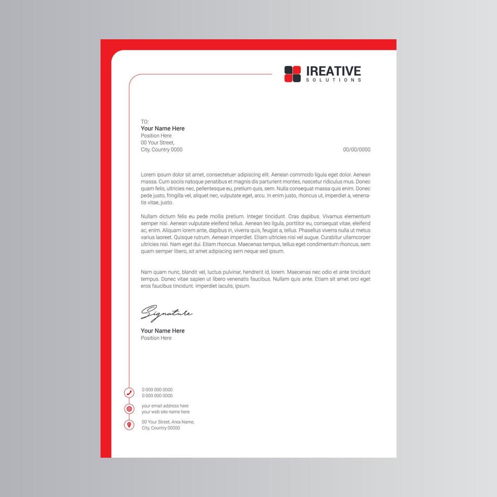 Clean and Modern Letterhead Template vector