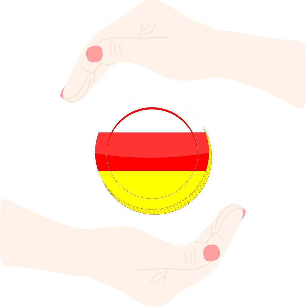 South Ossetia Flag vector