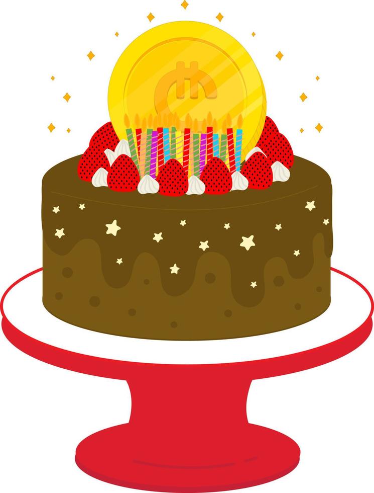 Georgian Lari Coin Chocolate Cake vector