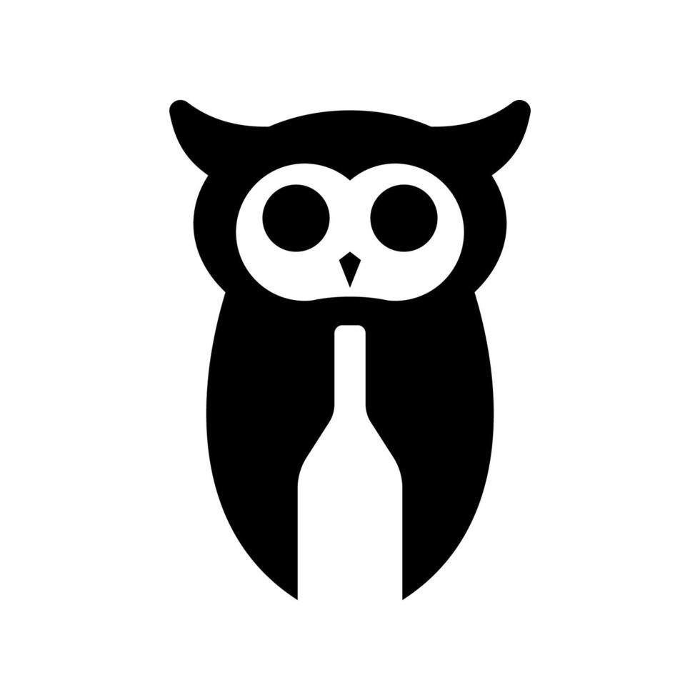 Owl wine icon design vector