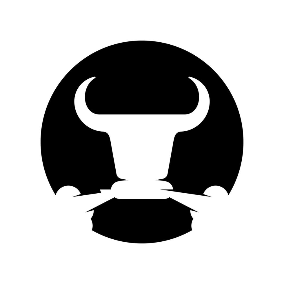 diseño de icono de cabeza de toro vector