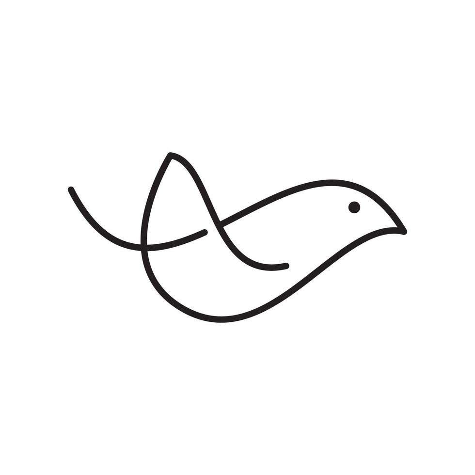 Bird line icon design vector