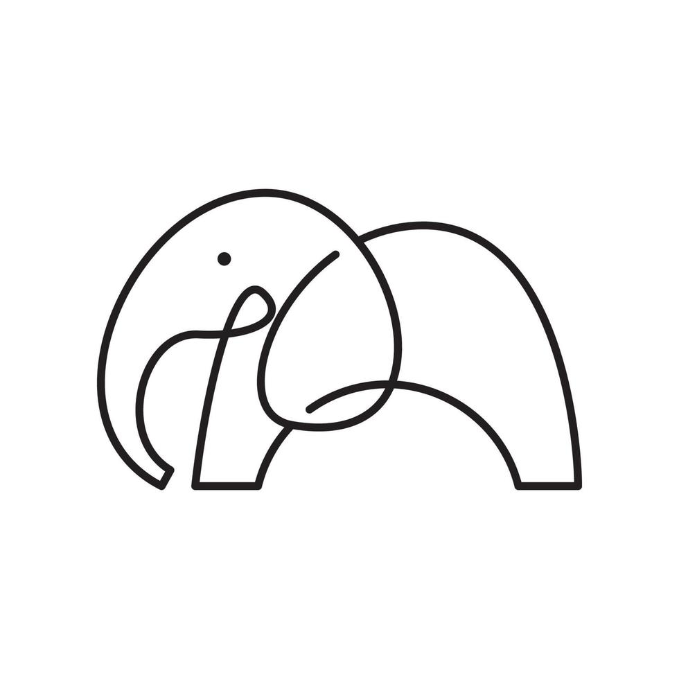 Elephant line icon design vector