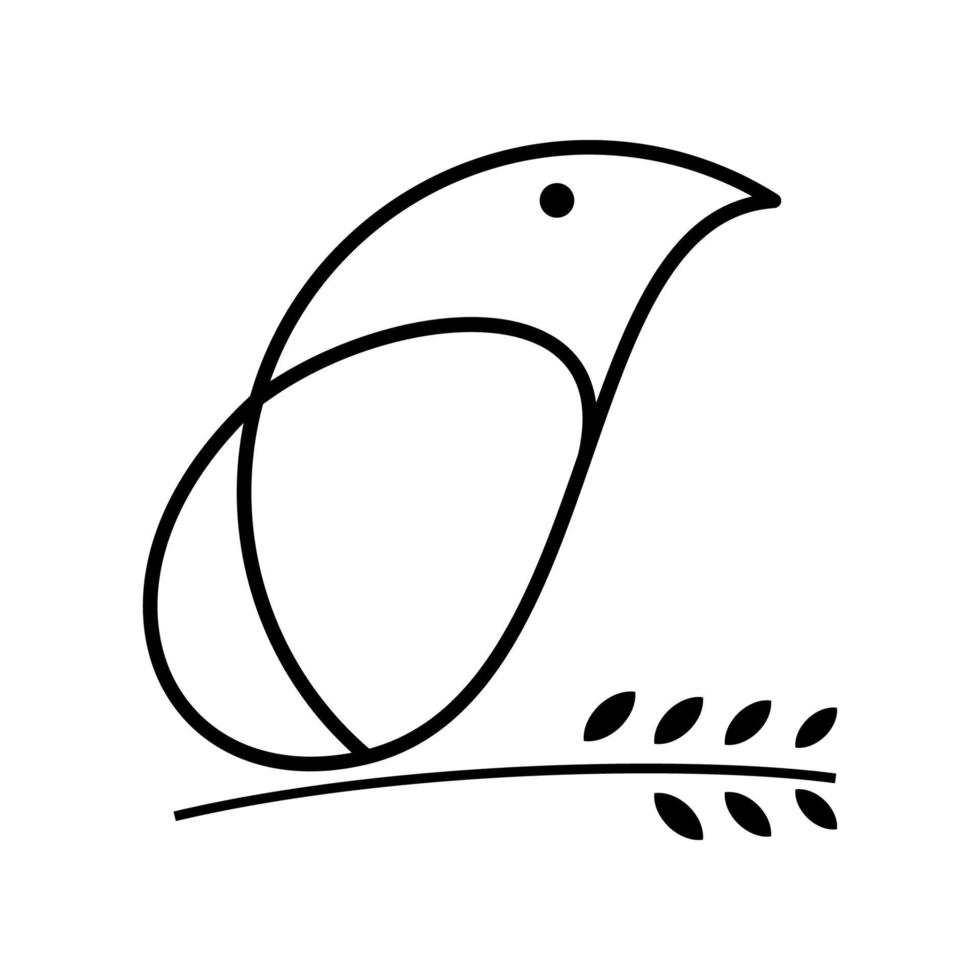 Bird line icon design vector