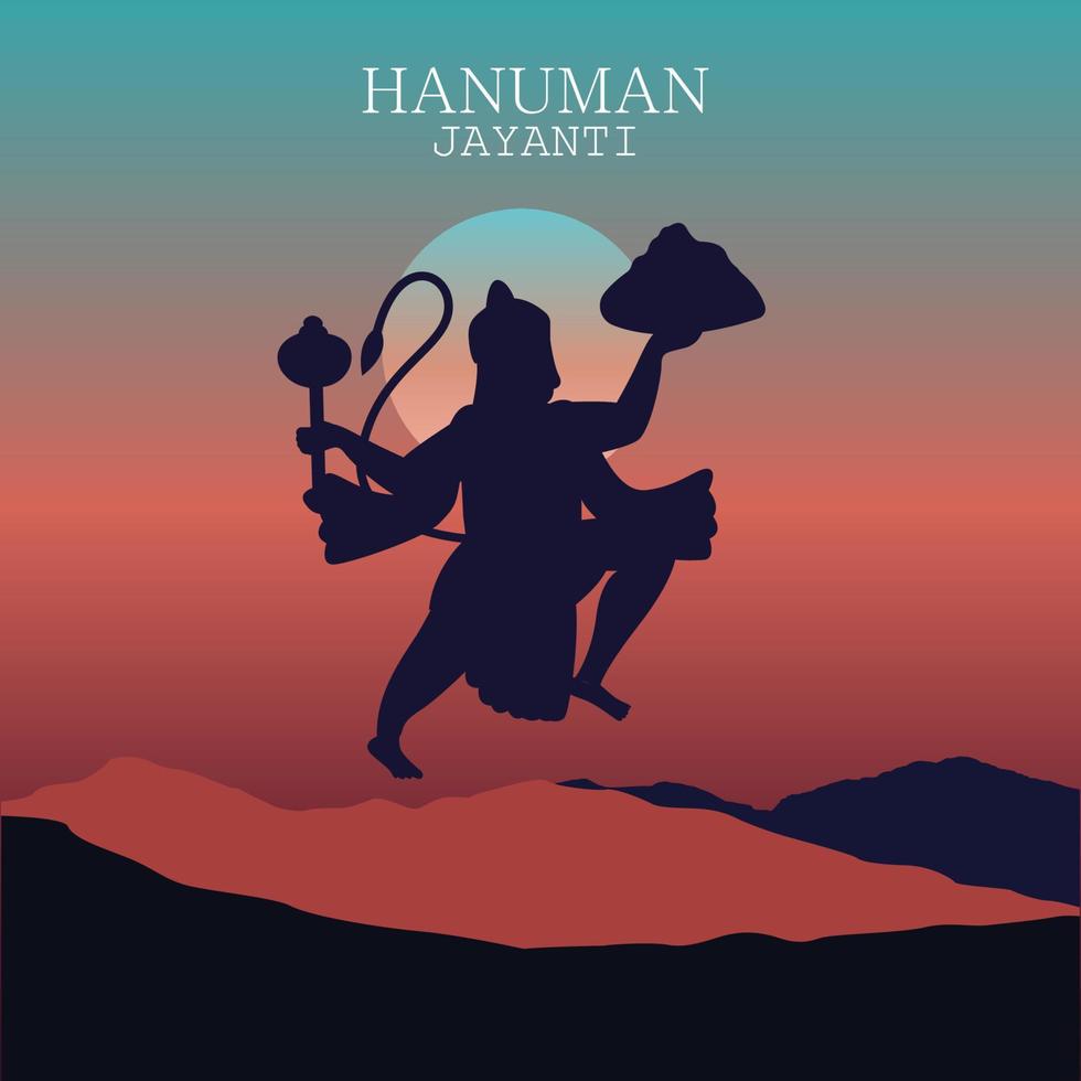 jay shri ram,feliz hanuman jayanti, celebra el nacimiento del señor sri hanuman vector