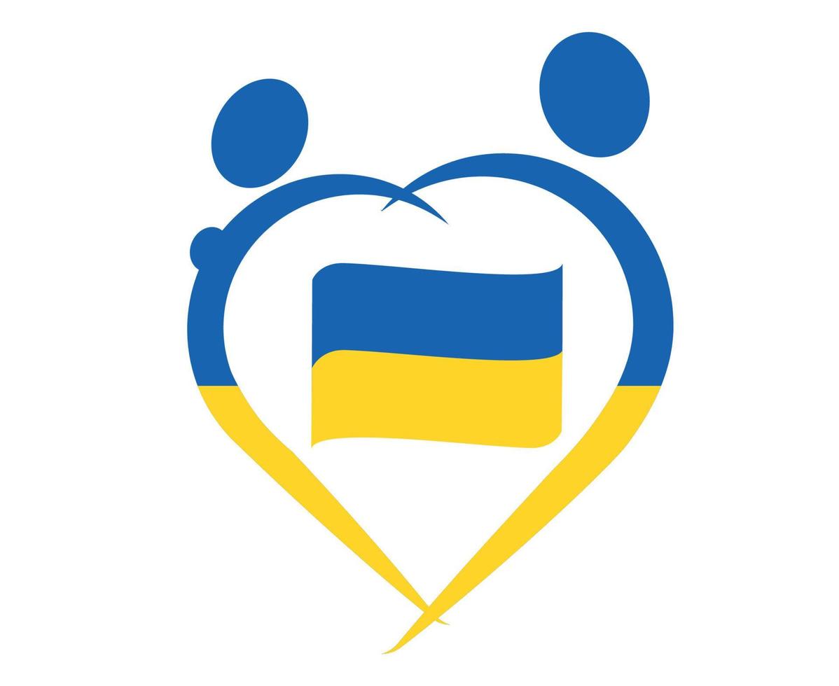 Ukraine Flag Ribbon Emblem National Europe Abstract Symbol Vector illustration Design