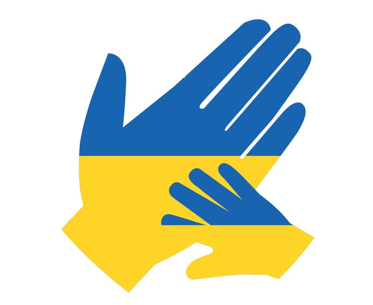 Ukraine National Europe Emblem Flag Hands Abstract Symbol Vector illustration Design