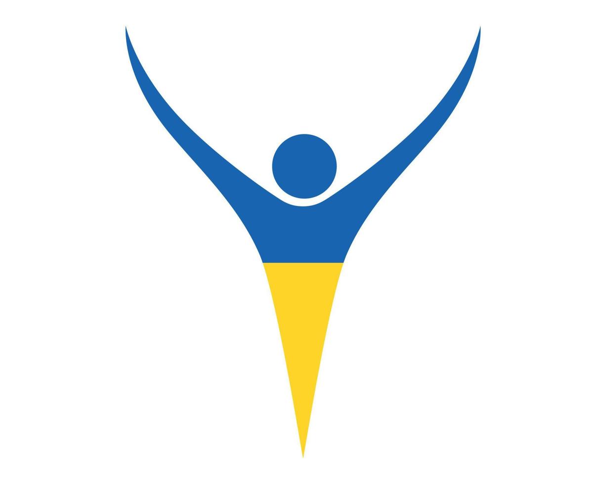 Ukraine National Europe Flag Emblem Symbol Abstract Vector illustration Design