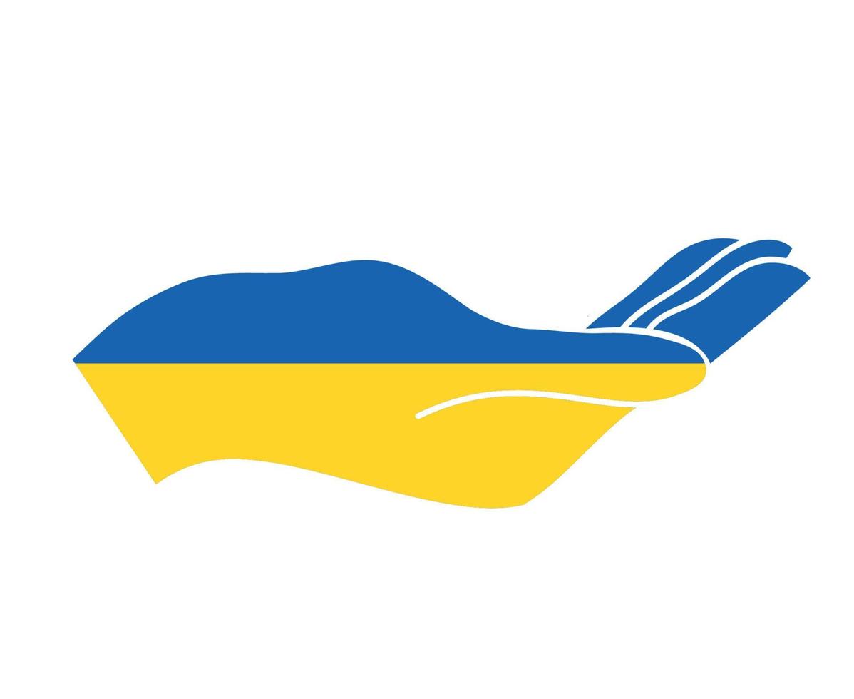 Ukraine Hands Emblem Flag National Europe Symbol Abstract Vector Design