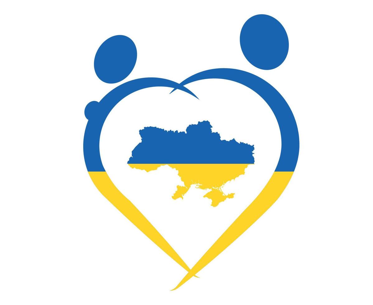 Ukraine Flag Map Emblem National Europe Abstract Symbol Vector illustration Design