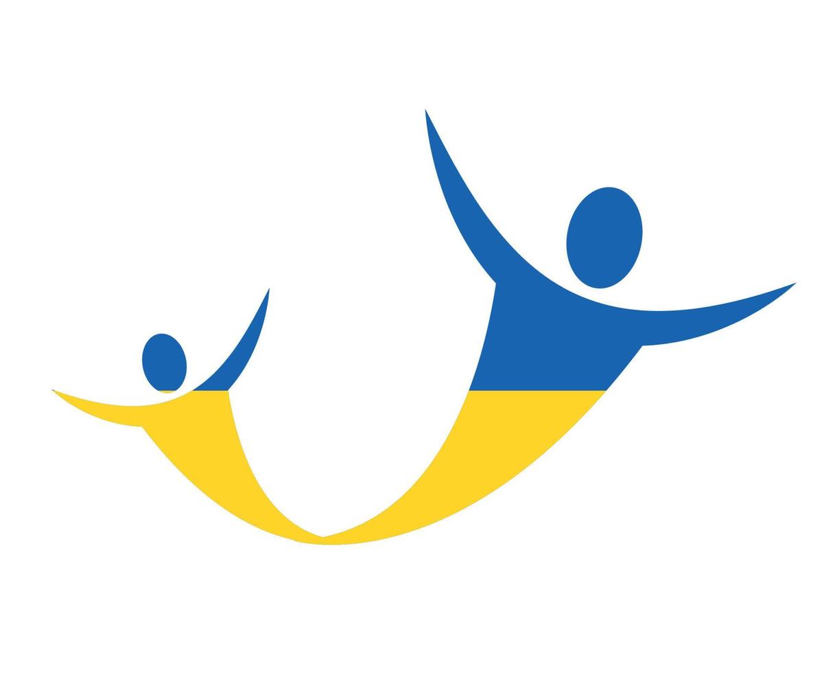 Ukraine Emblem National Europe Flag Symbol Abstract Design Vector illustration