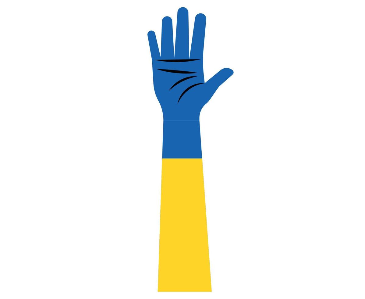 ucrania nacional europa mano bandera emblema símbolo abstracto vector diseño