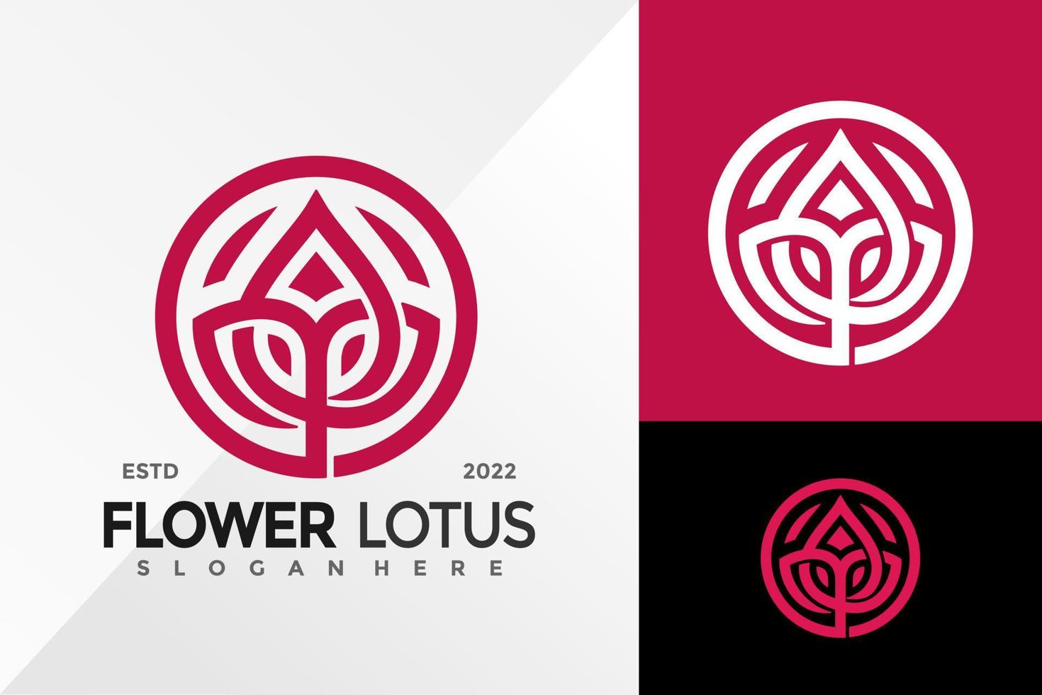 plantilla de ilustración de vector de diseño de logotipo cosmético de flor de loto