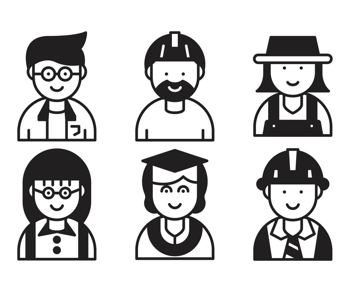 occupation and profession avatar icons vector illustration