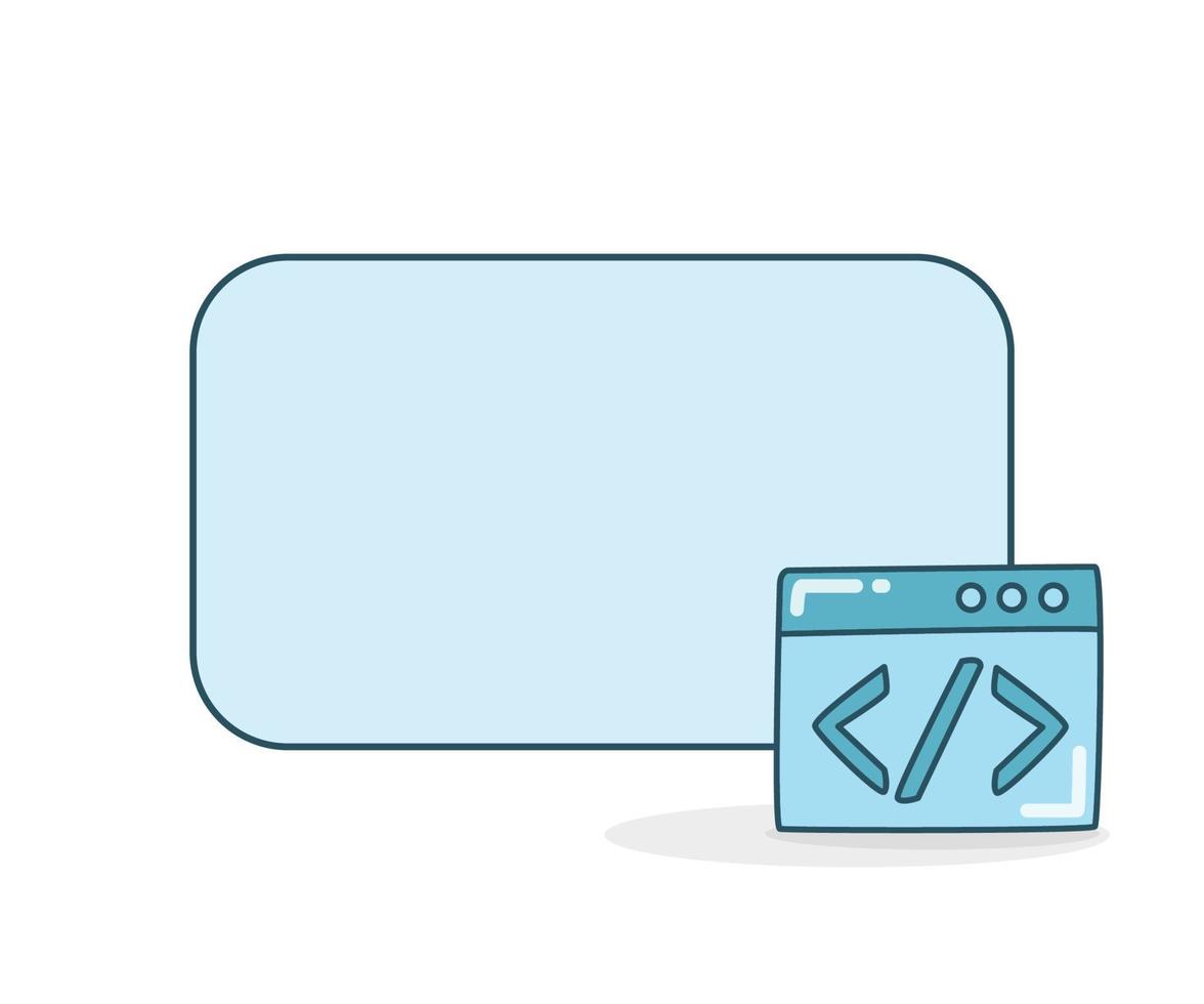 web browser and code with blank board vector