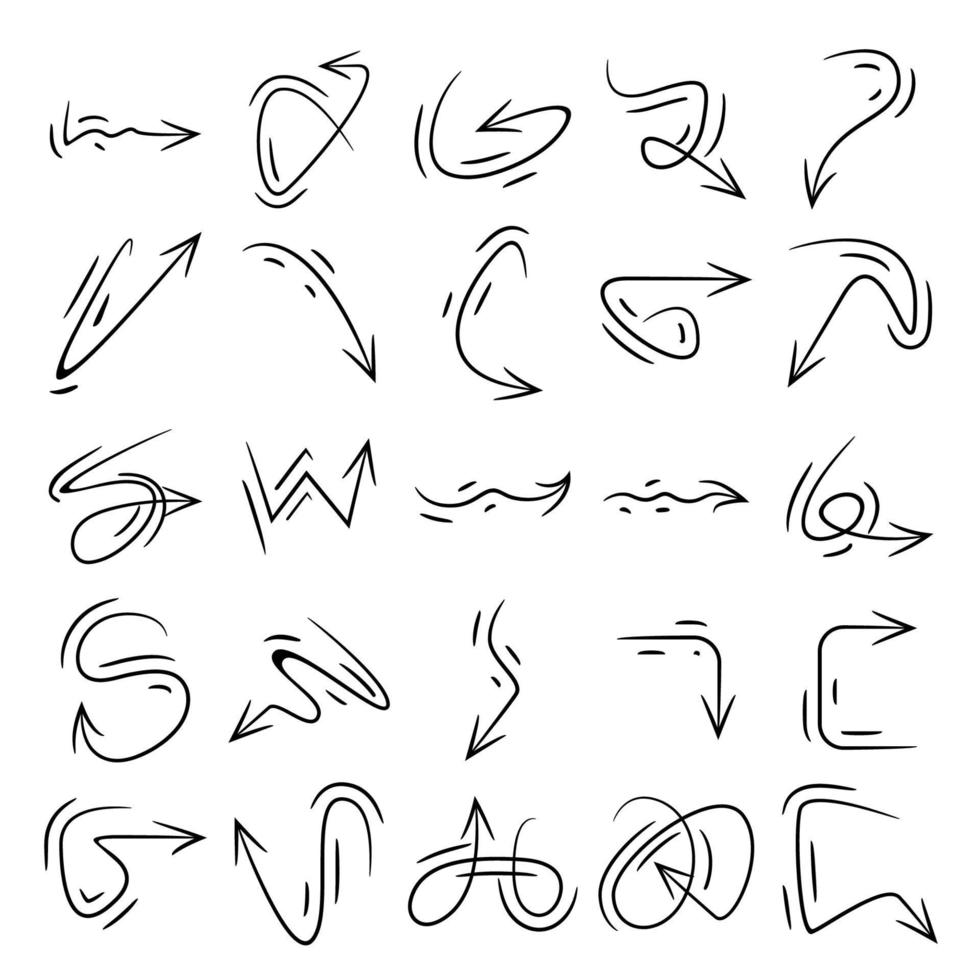 sketch arrows set vector