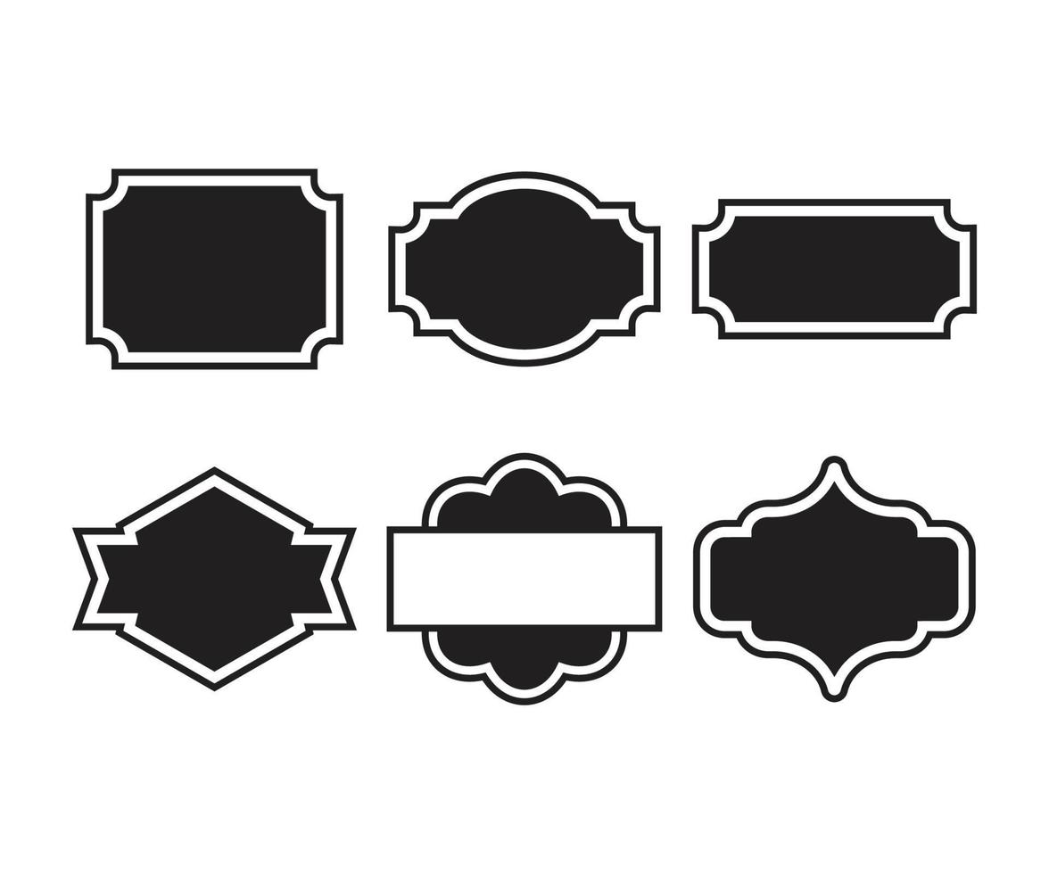 black banner and label badges vector