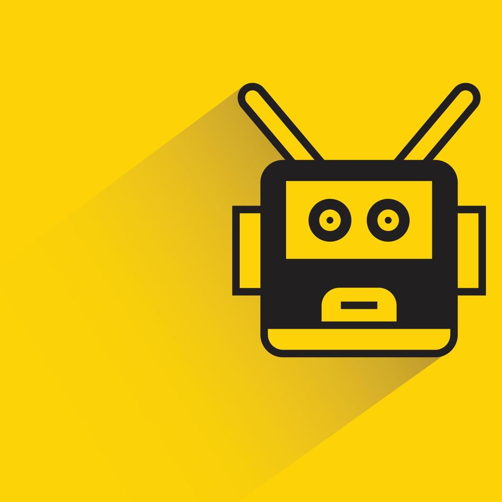 robot icono fondo amarillo vector