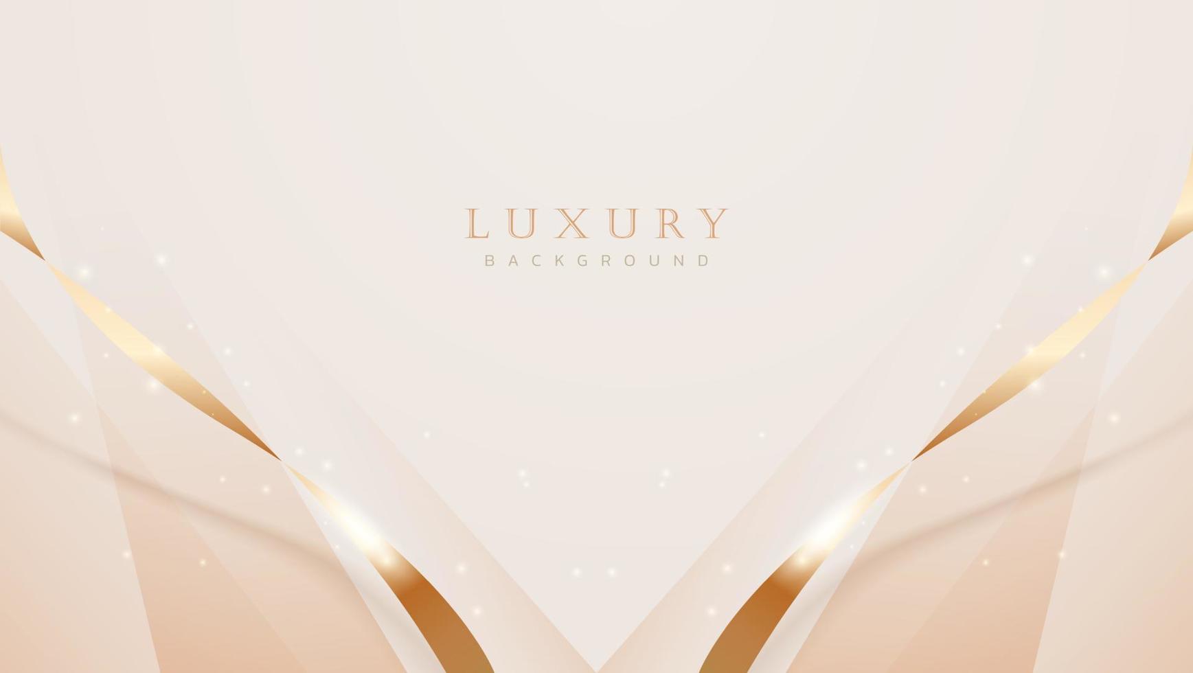 fondo de oro de lujo abstracto. plantilla de diseño de onda de línea dorada moderna. crema suave premium con ilustración de vector de banner geométrico elegante