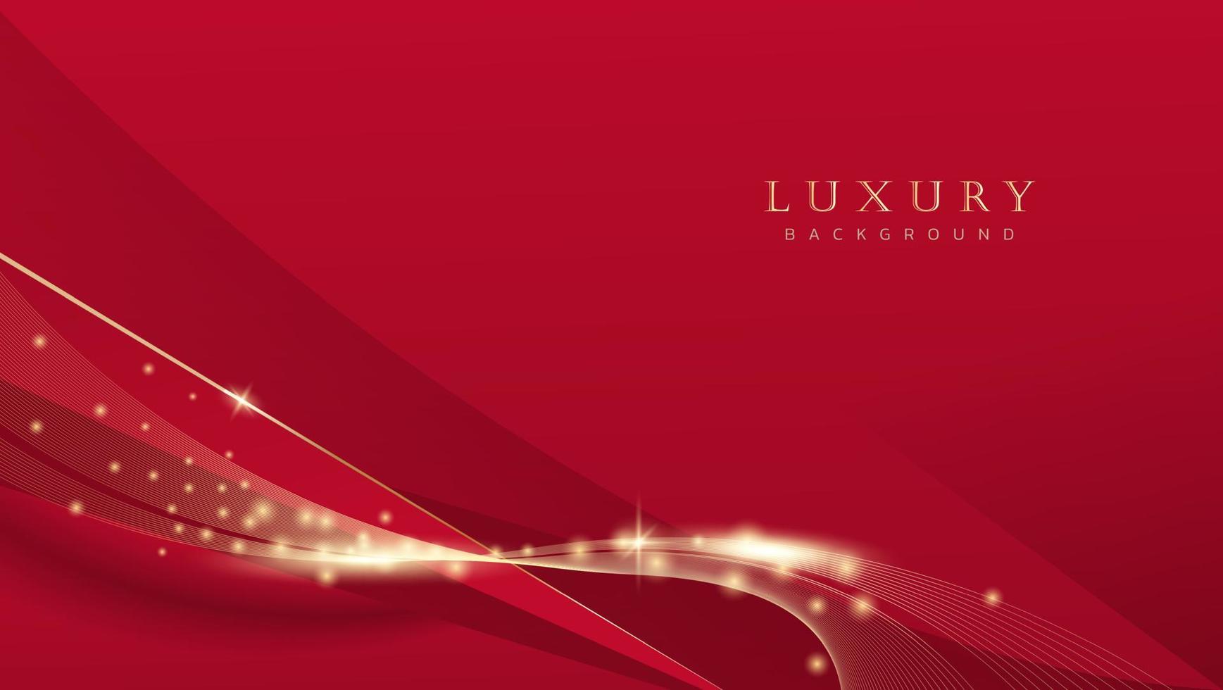 fondo de oro rojo de lujo abstracto. plantilla de diseño de onda de línea dorada moderna. crema suave premium con ilustración de vector de banner geométrico elegante