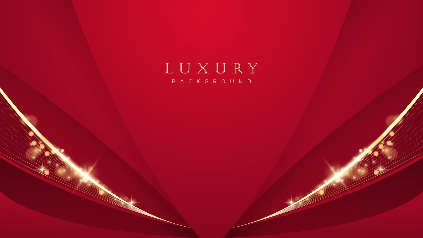 Abstract luxury red gold background. Modern golden line wave design template. Premium soft cream with elegant geometric banner vector illustration