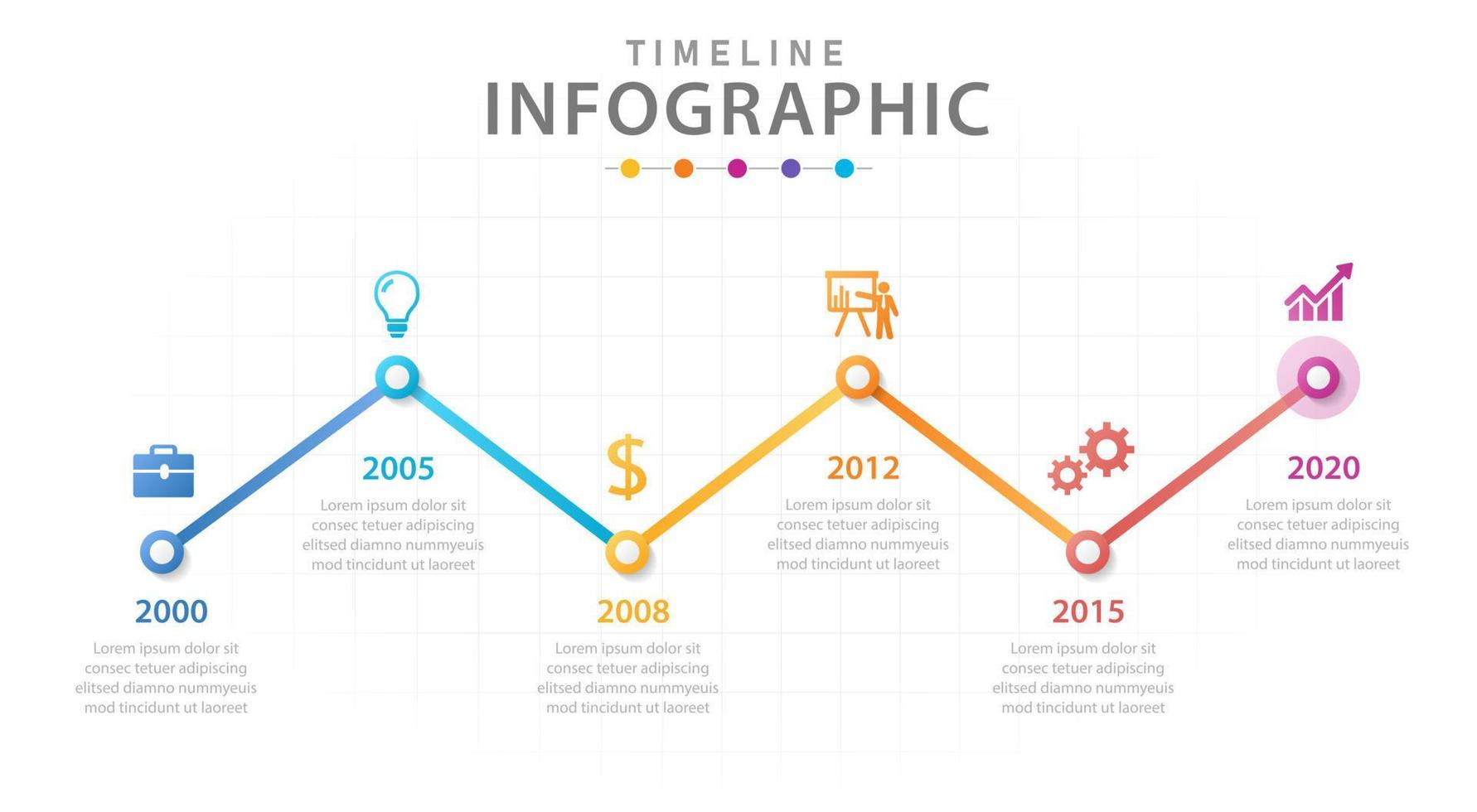 Infographic template for business. 5 Steps Modern Mindmap diagram with lines, presentation vector infographic.