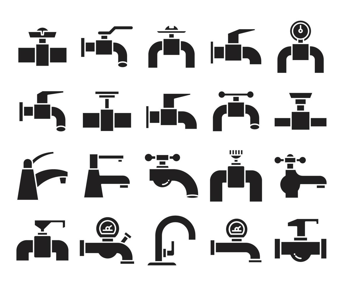 valve icons set vector