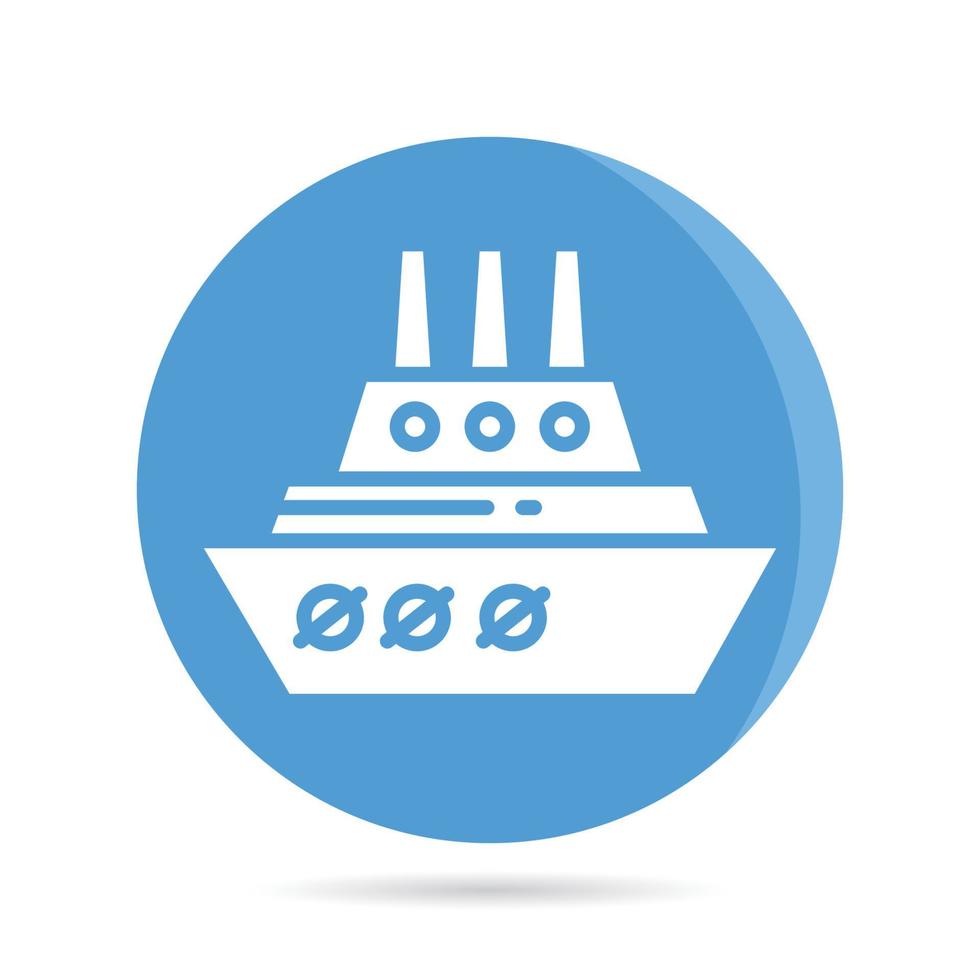 vessel in blue button icon vector