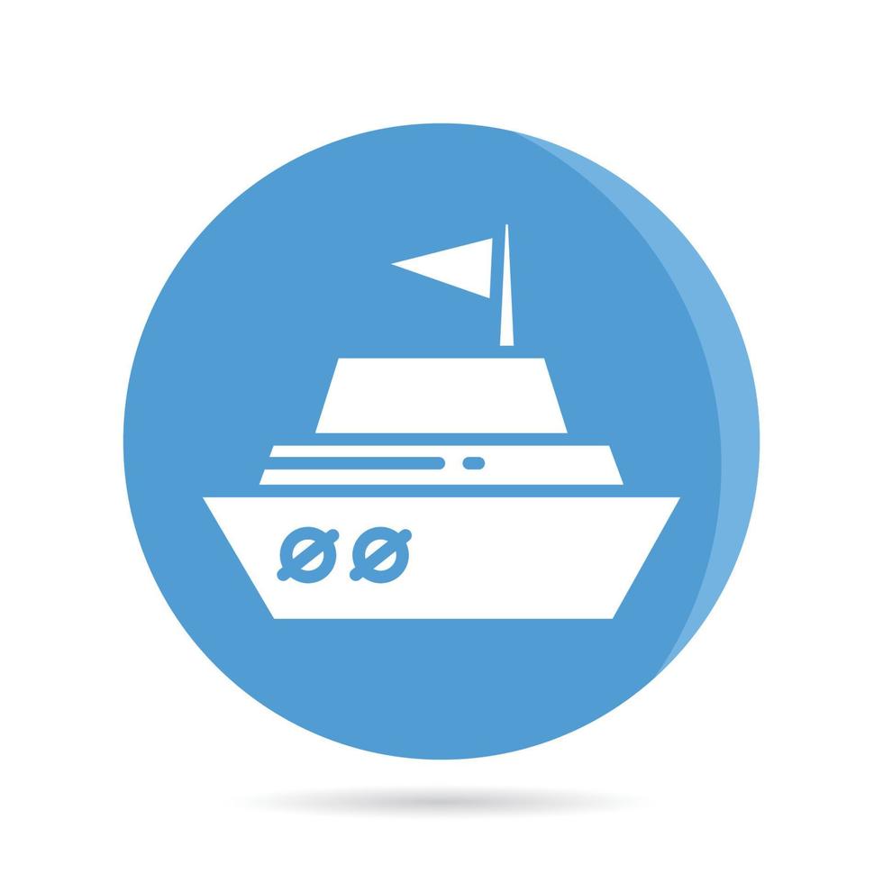 ship and vessel in blue icon vector