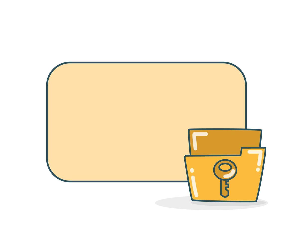 note board and secured folder illustration vector