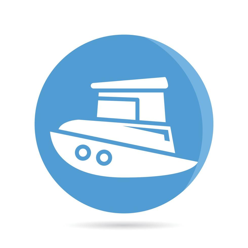 yacht in blue icon vector