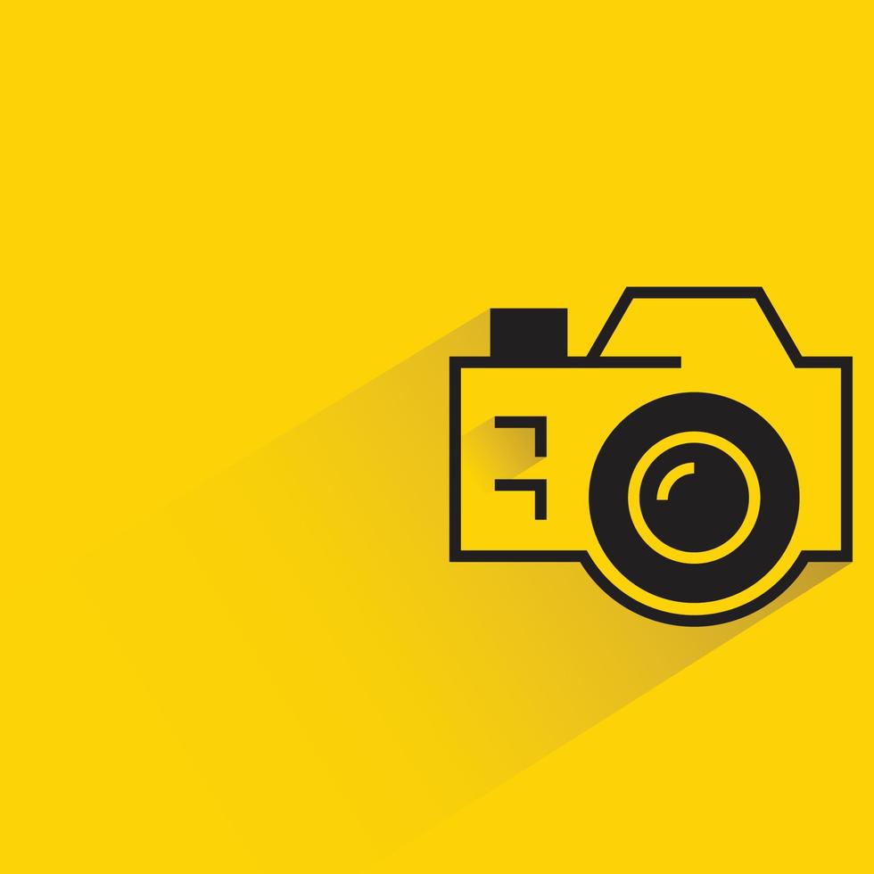 camera icon on yellow background vector