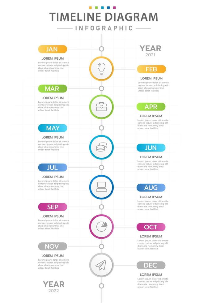 Infographic template for business. 12 Months modern Timeline diagram calendar, presentation vector infographic.