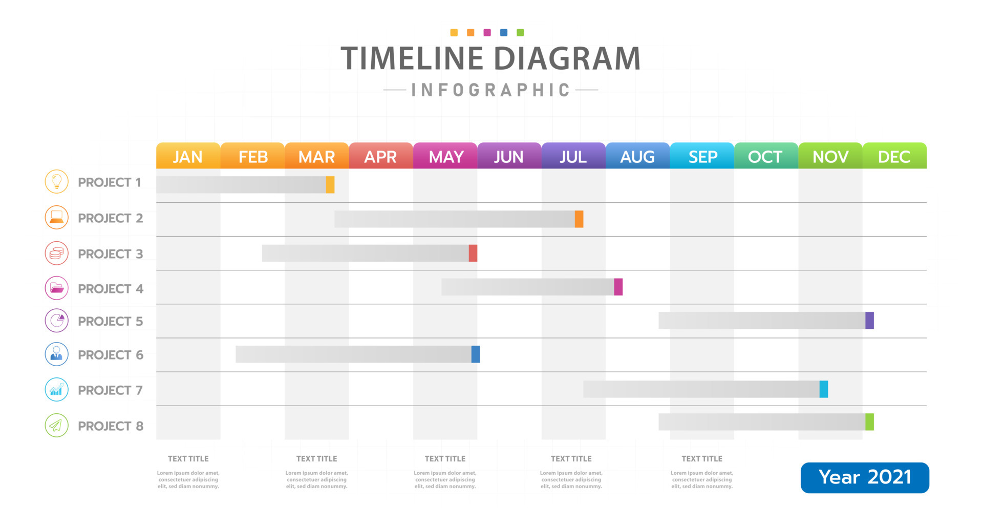 Infographic Monthly modern Timeline grantt chart with table 6798407