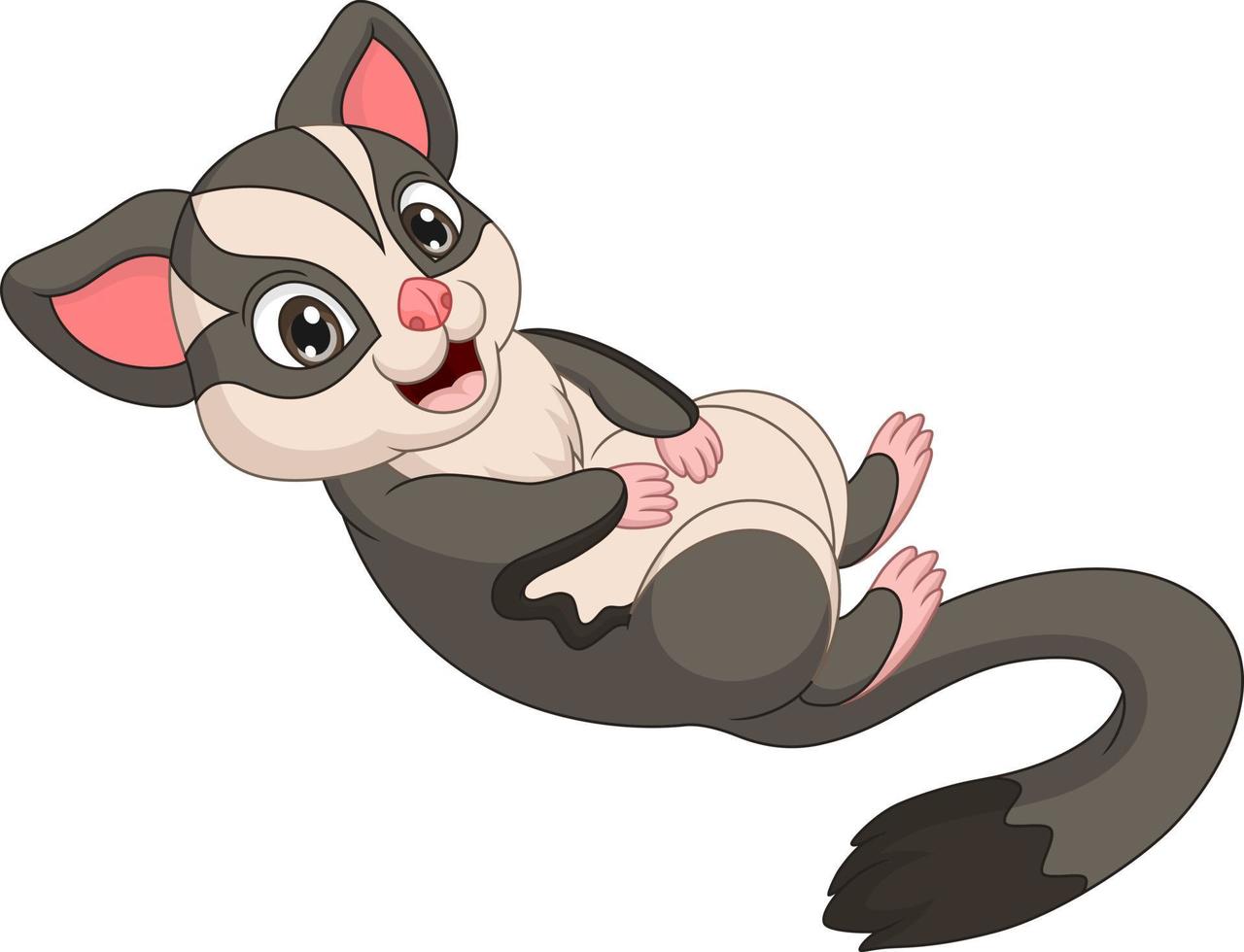 Cartoon funny sugar glider posing vector