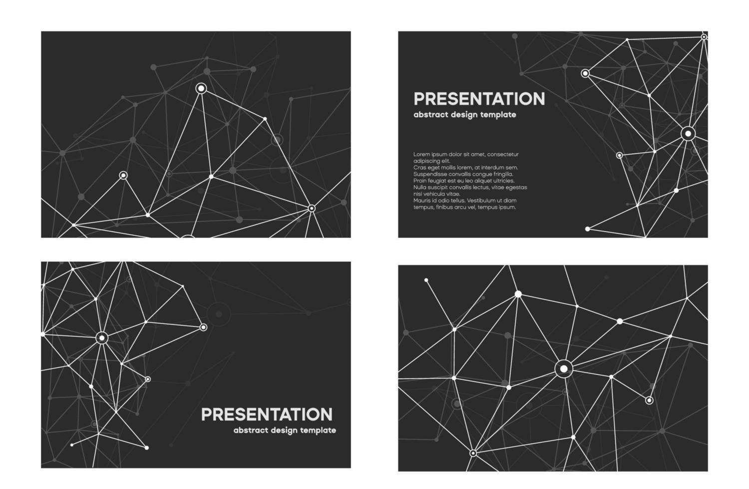 Dark slides layout. Abstract background design. Marketing brand book cover template vector