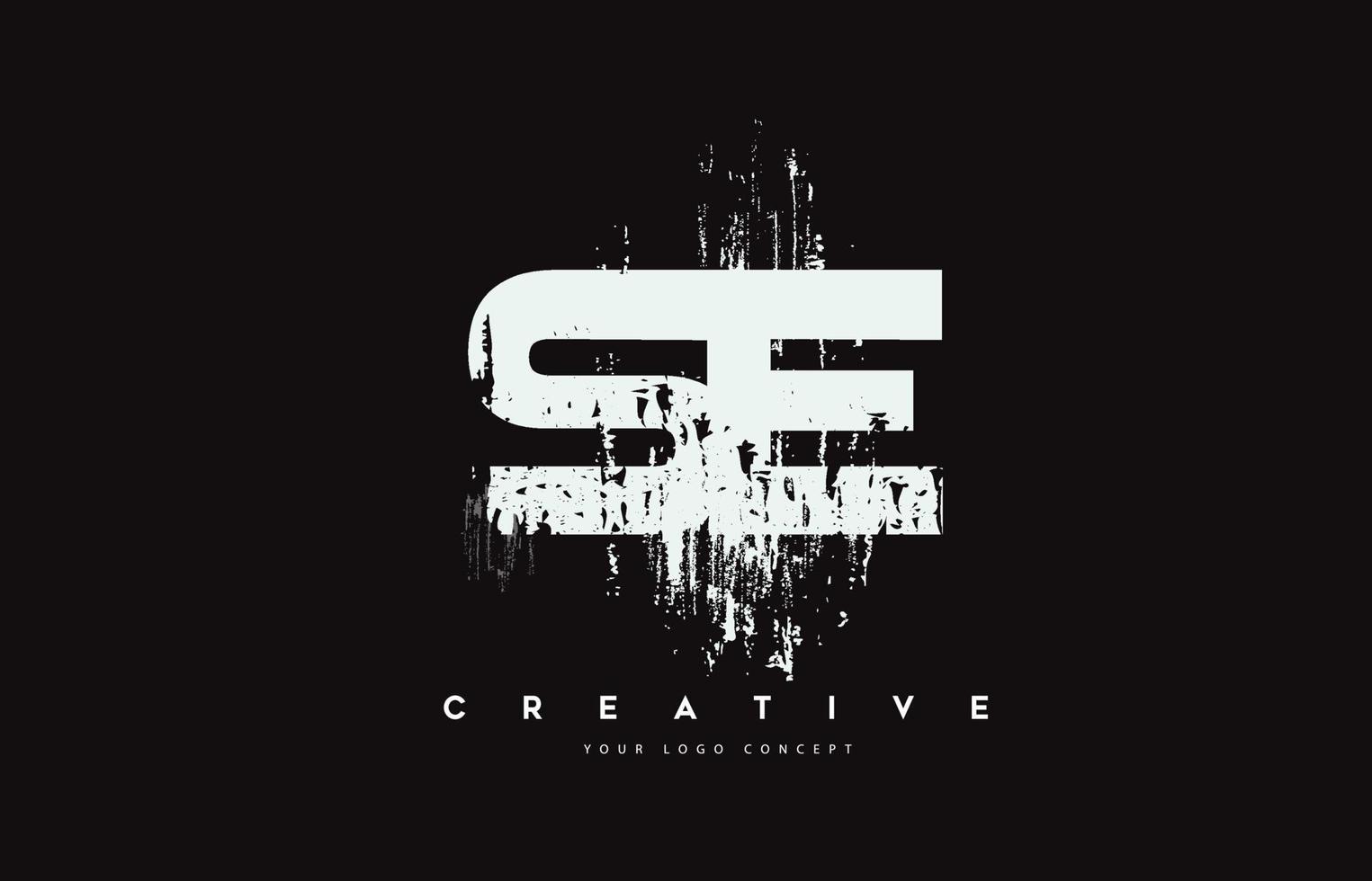 SE S E Grunge Brush Letter Logo Design in White Colors Vector Illustration.