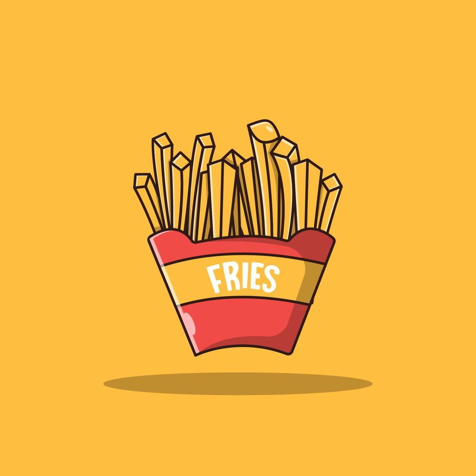 ilustración de icono de vector de dibujos animados de papas fritas