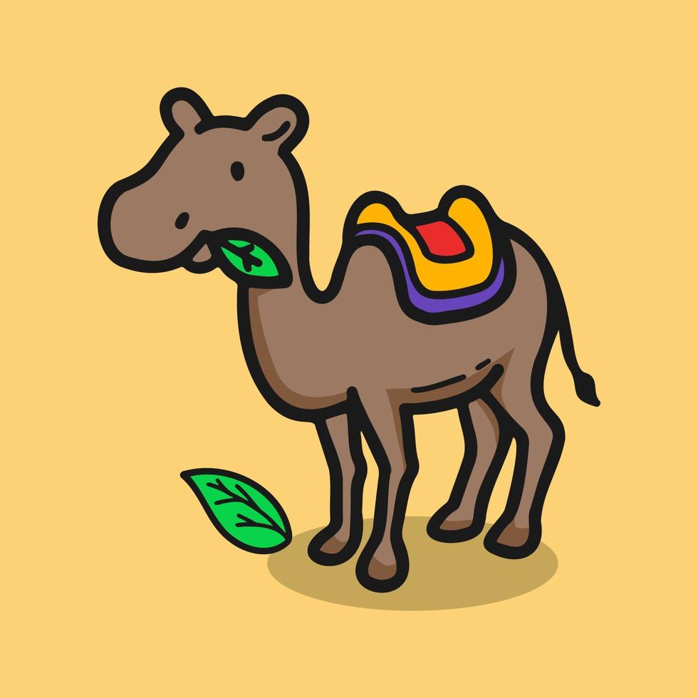 Camel Vector icon Illustration graphic. Hand drawn Doodle ramadan kareem