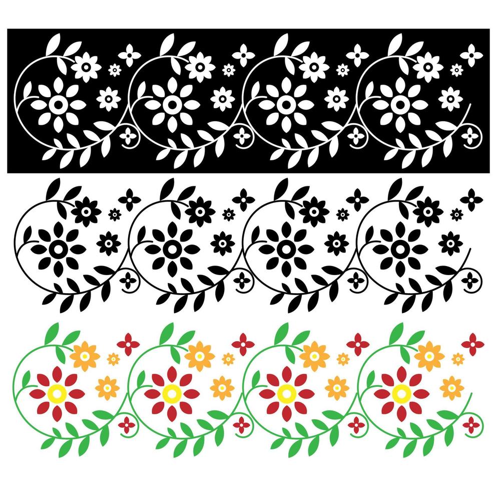 vector flower pattern, vintage style