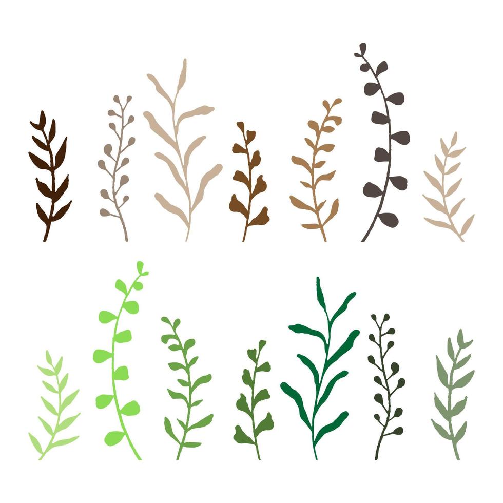vector doodle flower and leaf