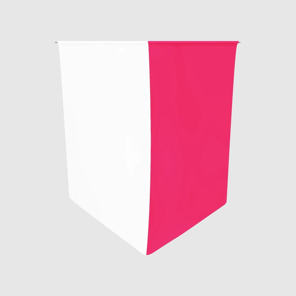 Polish gobelin or pennant. Poland national waving tapestry pennon, tapestrie and flag. vector