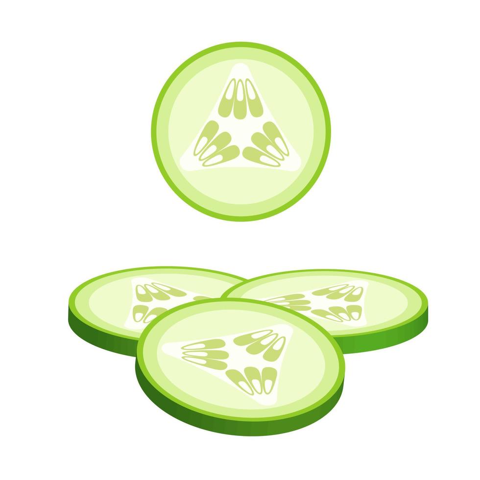 Cucumber slices for burger or sandwich Illustration of food for shops vector