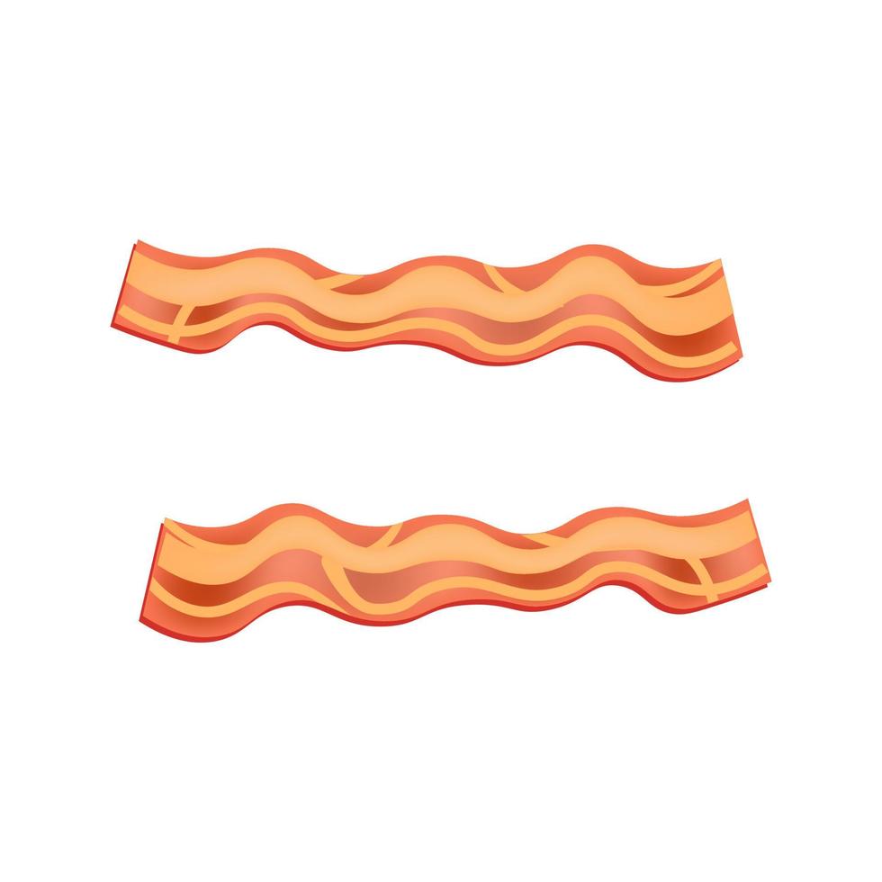 Fried bacon for burger and sandwich Illustration of food for shop vector