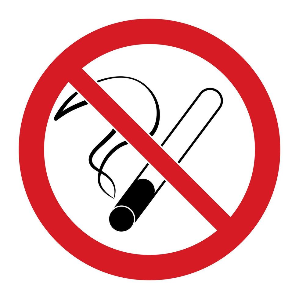 No smoking sign Cigarette icon in red forbidden circle vector
