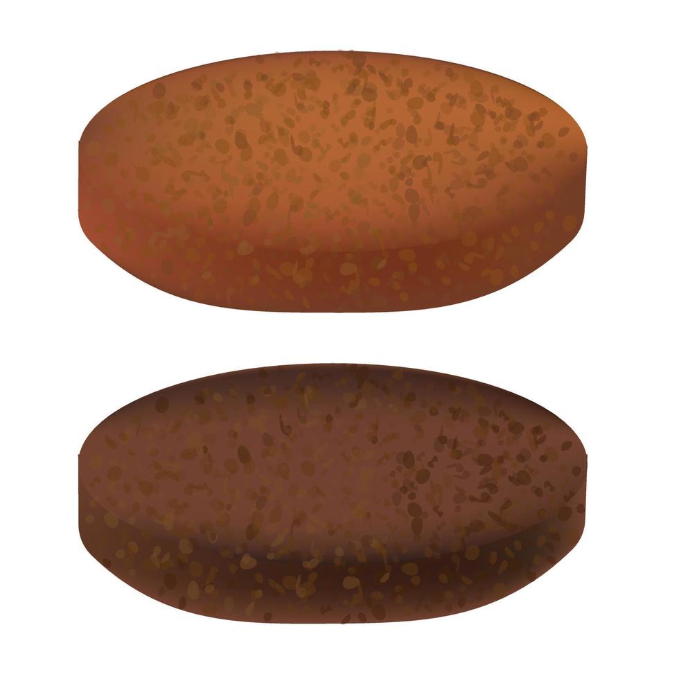 Grilled meat or cutlet for burger and sandwich vector